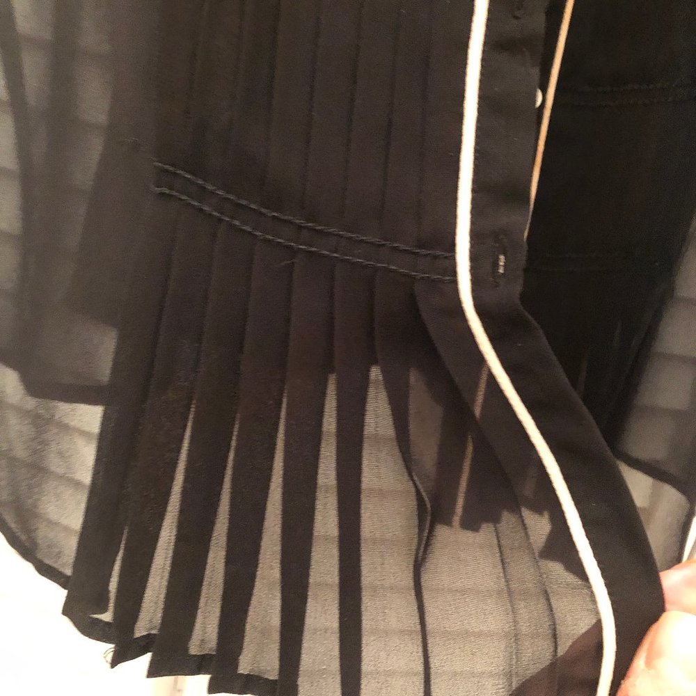 Zara Basic Black Transparent Tulle Like Shirt, 6 - image 2